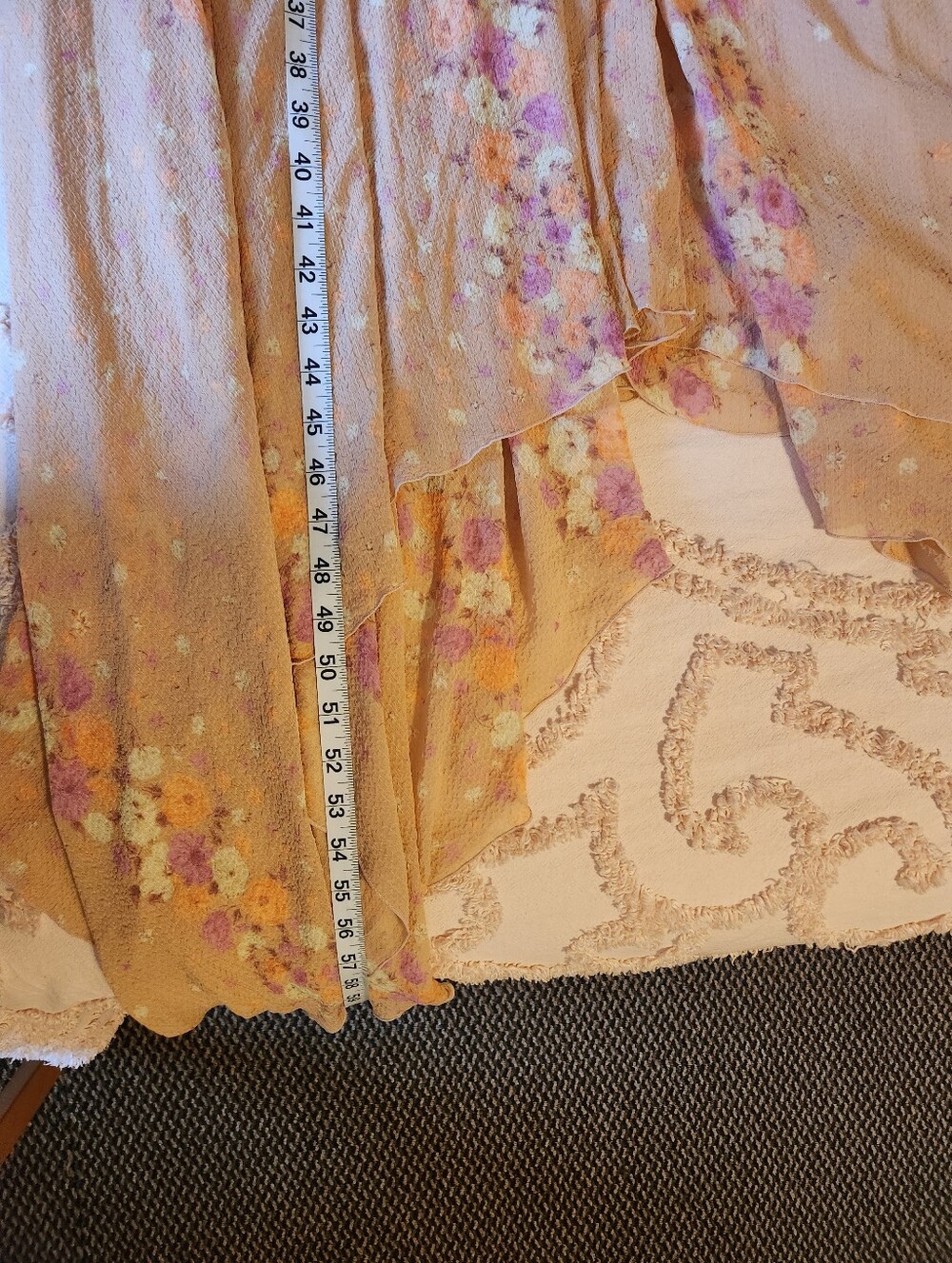 Free People Know Me Maxi Top Floral Blue Orange Pastel Small Boho - Picture 11 of 11